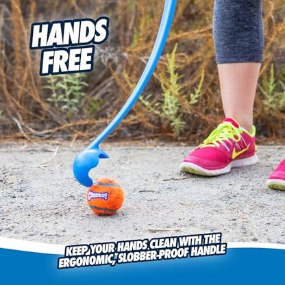 Chuckit! Dog Ball Launcher 12M Sport with 12" Handle Length for Medium 2.5" Dog Balls For Dogs 20-60 lb, Plastic Pet Fetch Ball Thrower, Perfect for Kids, Made in USA, Blue - size: 12in, style: Sport