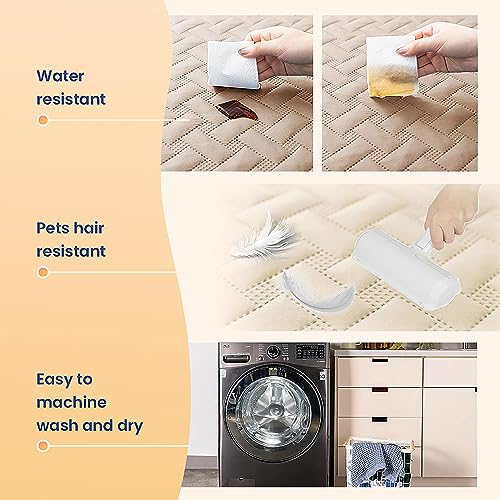 gogobunny 100% Double Sided Waterproof Dog Blanket Soft Bed Pet Cover Reversible Protect Furniture Couch Sofa Car for Puppy Cat Kids (Dark Beige/Light Beige, 30x30 Inch (Pack of 1)) - color: Dark Beige/Light Beige, size: 30x30 Inch (Pack of 1)