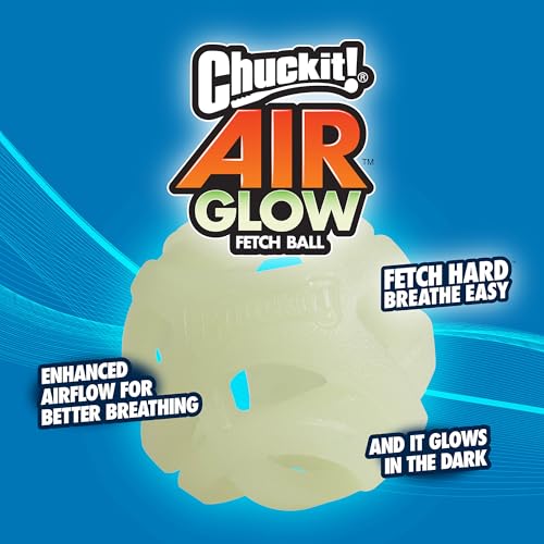 Chuckit! Air Glow Fetch Ball Dog Toy, Medium (2.5 Inch) Pack of 2, for Breeds 20-60 lbs - size: Medium