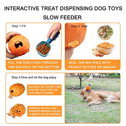 Indestructible Dog Toys for Large Aggressive Chewers - Durable Dragon Egg Dog Toy, Tough Treat Dispensing - color: Orange yellow