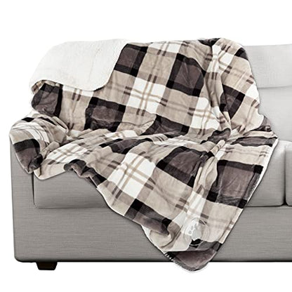 PETMAKER Pet Blanket - Reversible Waterproof Plaid Throw Protects Couch, Car, and Bed from Spills, Stains, or Fur - Dog and Cat Blankets (Gray), Large - color: Gray Plaid, size: Small