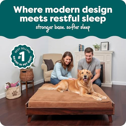 Furhaven (Old Version) Elevated Dog Bed Frame for 44" x 35" XL Dog Beds, Easy Assembly - Mid-Century Modern Bed Frame - Walnut, Jumbo/XL - color: Veneer Walnut, size: 44" x 35"