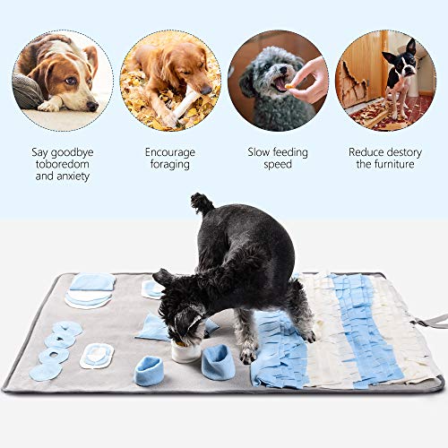 TwoEar Snuffle Mat for Dog, Nosework Mat, Interactive Activity Puzzle Toy, Great for Stress Release, Enrichment Blanket, Pet Activity/Toy/Play Mat, Machine Washable, for Small Medium Large Dog