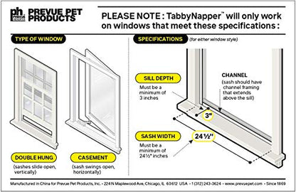 Prevue Pet Products TabbyNapper Easy Mount Cat Hammock Bed Perch for Window, No Tools Needed