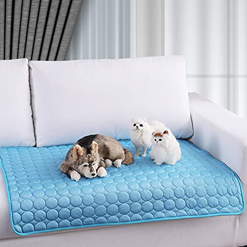 1pcs Dog Bed Cover Pet Blanket for Furniture Bed Couch Sofa Reversible, Breathable, Washable Pet Blankets, Dog Cooling Mat, Blue, 62 * 50cm - color: Blue, size: 62*50cm
