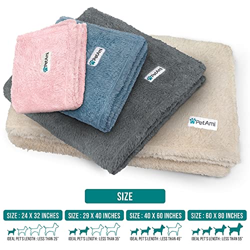 PETAMI Fluffy Fleece CAT and Dog Throw Blanket, Pink, Medium - color: Pink, size: Medium (29x40)