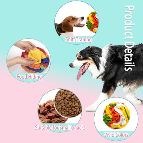 Dog Snuffle Ball, Dog Treat Toys Interactive Sniff Ball, Dog Enrichment Snuffle Ball Dog Puzzle Feeder for Exercise,Sniff Training& Slow Feeding (Orange White Mix, 15cm) - color: Orange white mix