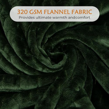 TOONOW Fleece Blanket Super Soft Cozy Throw Blanket 50" x 60", Lightweight Fuzzy Comfy Textured Flannel Blanket Warm Plush Throw Blankets for Couch, Sofa, Bed, Olive Green - color: Olive Green, size: Throw-50" x 60"