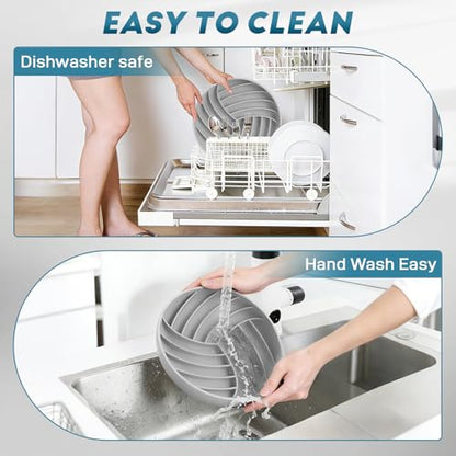 Silicone Slow Feeder Bowls for Dogs and Cats - Wet Food, Suction Cups, Interactive, Reduces Boredom, Anxiety, Anti-Choking, Non-Slip Design (Gray) - color: Gray