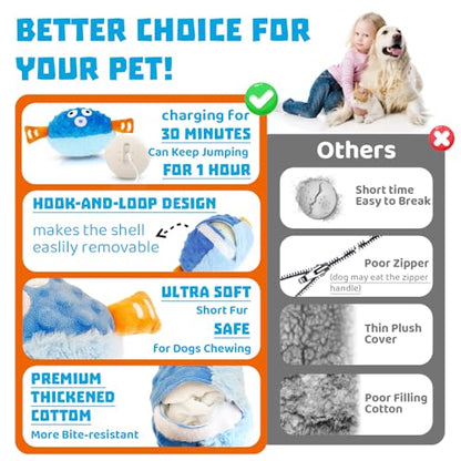 Interactive Dog Toys Rechargeable Moving Puppy Toys to Keep Them Busy, Touch Activated Puppy Toys, Puppy Dog Birthday Gifts, Electric Plush Entertainment Toy for Small & Medium Dogs - color: blue fish