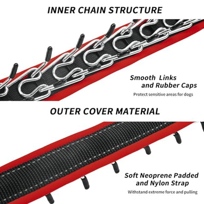 M Red Heavy Duty Nylon No Pull Dog Collar with Buckle, Adjustable Anti Pull Reflective Slip Collar for Large Medium Small Dog Training Walking - color: Black Red, size: M (15"-23" Neck, 1.5" Wide)
