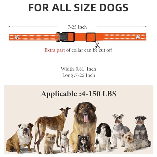 Collar Replacement Strap, Reflective Replacement Nylon Collar Strap Dog GPS Training Bark Receiver Collars, Durable Adjustable E Collar Straps for Small Medium Large Dogs, Orange - color: Orange
