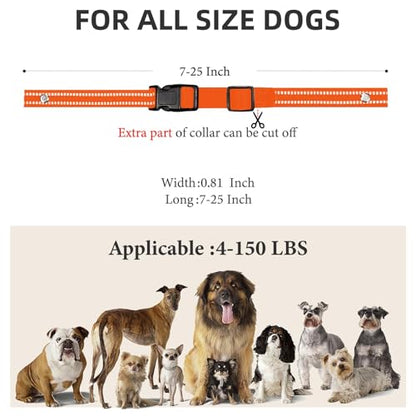 Collar Replacement Strap, Reflective Replacement Nylon Collar Strap Dog GPS Training Bark Receiver Collars, Durable Adjustable E Collar Straps for Small Medium Large Dogs, Orange - color: Orange
