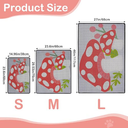 Cat Litter Mat, 46"x27" Jumbo Cat Litter Trapping Mat, Double Layer Litter Mat with Non-Slip Rubber Bottom, Urine and Water Proof, Keeps Floors Clean Mushroom XL - size: XL(46x27in)