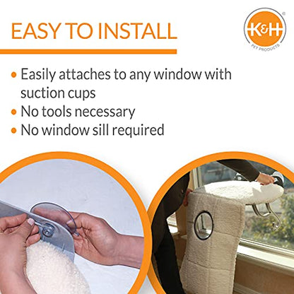 K&H Pet Products Universal Mount Kitty Sill Hooded Fleece 14 X 24 Inches