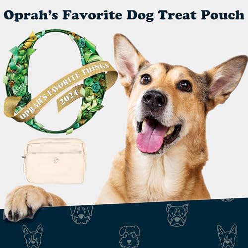 Puppington 3-in-1 Crossbody Dog Treat Pouch for Pet Training - Compostable Poop Bags, Built-In Poop Bag Dispenser, Slow-Feeding Travel Dog Bowl & Reflective Leash - Dog Walking Bag (Vanilla Cream) - color: Vanilla Cream