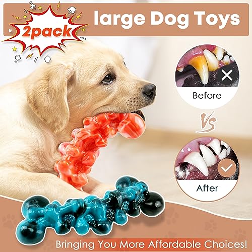 WOWBALA Tough Dog Chew Toys for Aggressive Chewers - Bacon Flavored, Suitable for Small Medium Large Dogs