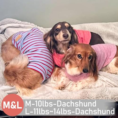 KYEESE 2Pack Dog Sweater Soft Dogs Clothes Warm Pets Clothes Stretchy Pet Sweatshirt Dog Sweaters for Small Dogs Girl Turtleneck Pet Coats Pullover Small Pets Sweaters - color: 7# Stripe+red, size: Medium (7-11lbs)