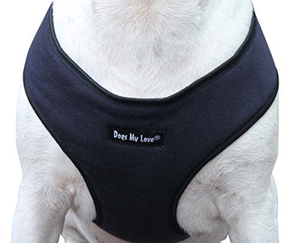 Dogs My Love Soft Vest Harness for Dogs and Puppies 6 Sizes Blue (XXL (Neck Max: 20"; Chest Girth: 26"-31")) - size: XXL (Neck Max: 20"; Chest Girth: 26"-31")