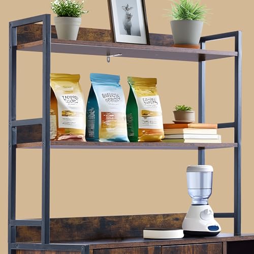 Garvee Cat Litter Box Enclosure with Shelves, 52'' Large Hidden Cats Furniture for Most Litter Box, Wood Enclosed Dog Proof Cat Kitty Cabinet with Scratch Mat Brown - color: Brown