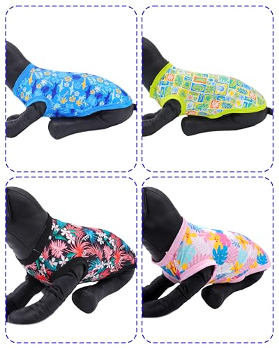 PET SHOW 4 Pack Dog Hawaiian Shirts for Large Dogs UPF 50+ UV Sun Protection Summer Cool Clothes Tank Top Floral Dog T-Shirts Pet Holiday Party Sleeveless Vest Boy Girl(XX-Large) - size: Xx-large