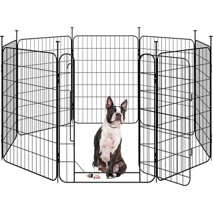 Yaheetech Dog Playpen for Puppy/Small Dogs, Foldable Pet Pen Expandable Fence with Door for Indoor/Outdoor Use, 32 Inch 8 Panels, Black - size: 32 inch