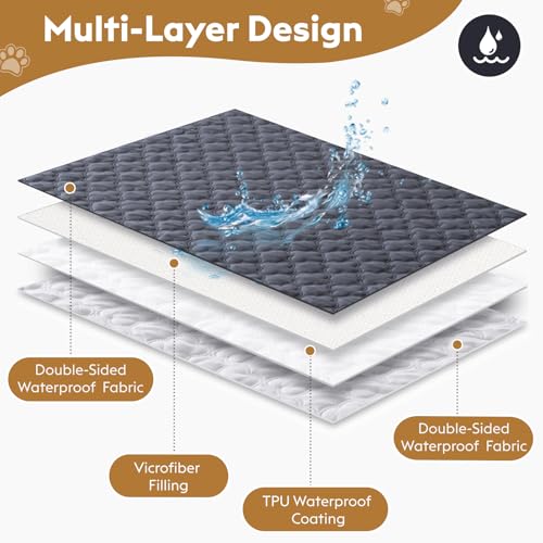 FunFurry Waterproof Dog Blanket, Couch Cover for Dogs Washable, Reversible Dog Bed Cover.(Dark＆Light Grey, 30 X 53 Inch - 1 Pack) - color: Dark＆light Grey, size: 30 X 53 Inch - 1 Pack
