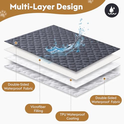 FunFurry Waterproof Dog Blanket, Couch Cover for Dogs Washable, Reversible Dog Bed Cover.(Dark＆Light Grey, 30 X 53 Inch - 1 Pack) - color: Dark＆light Grey, size: 30 X 53 Inch - 1 Pack