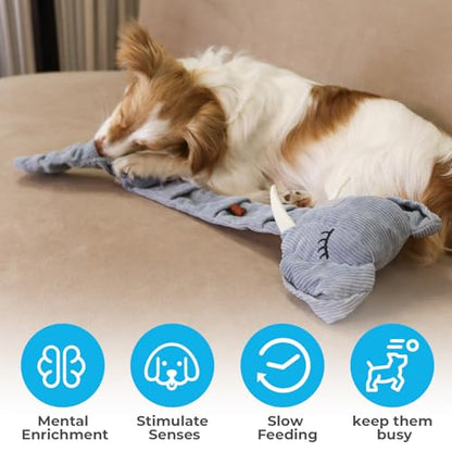 Dog Toys Plush with Squeaky & Treat Hiding Features - Mental Stimulation Enrichment Toy for Large Breed Dogs - Machine Washable Slow Feeder to Keep Dogs Busy，Trunk or Treat - color: Trunk or Treat-1
