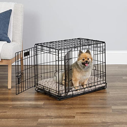 MidWest Homes for Pets 24-Inch iCrate for Small Breeds, 12-20 lbs, Single Door Folding Dog Crate with Divider Panel, Leak-Proof Tray & Secure Latch, Portable, Durable & Easy to Assemble - size: 24.8"L x 17.9"W x 19.5"H