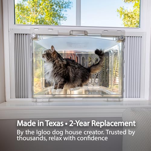VistaCatio Window Catio - Fits 26-32" Vertical Windows, Deluxe Catio Window Box for Indoor Cats, Max Enrichment and Freedom, Fresh Outdoor Air, Portable Easy Install, 2-Year Protection, Made in USA