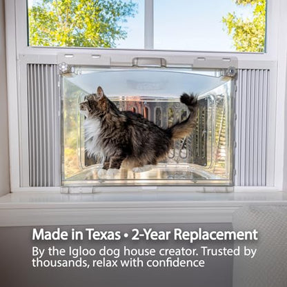 VistaCatio Window Catio - Fits 26-32" Vertical Windows, Deluxe Catio Window Box for Indoor Cats, Max Enrichment and Freedom, Fresh Outdoor Air, Portable Easy Install, 2-Year Protection, Made in USA