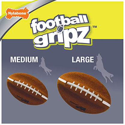 Nylabone Power Play Felt Football Gripz Fetch Toy, Squeaky Ball Chew Toy for Dogs, Large (1 Count) - size: Large