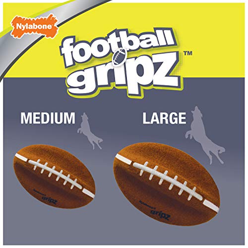 Nylabone Power Play Felt Football Gripz Fetch Toy, Squeaky Ball Chew Toy for Dogs, Large (1 Count) (Pack of 5) - size: Large (Pack of 5)