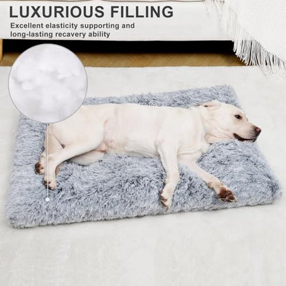 Vonabem Dog Bed, Extra Large, Plush Soft Pet Beds for XL Dogs, Crate Pad, Washable, 41L x 27W x 2H Inches, 100 lbs Capacity, Grey - color: Grey, size: 41.0"L x 27.0"W x 2.0"Th