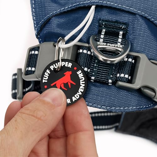 Tuff Pupper All-Day Wear Dog Harness | for Walking, Trail Running, Hiking | Front & Back Leash Clips | Reflective Trim | Easy On/Off Buckles | Lightweight Breathable | No Pull Design (Small, Blue) - color: Twilight Blue, size: Small