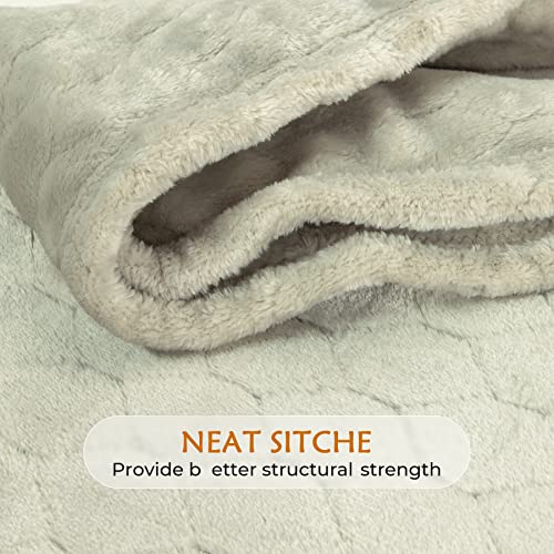 TOONOW Fleece Blanket Super Soft Cozy Throw Blanket 50" x 60", Lightweight Fuzzy Comfy Textured Flannel Blanket Warm Plush Throw Blankets for Couch, Sofa, Bed, Pumice Stone - color: Pumice Stone, size: Throw-50" x 60"