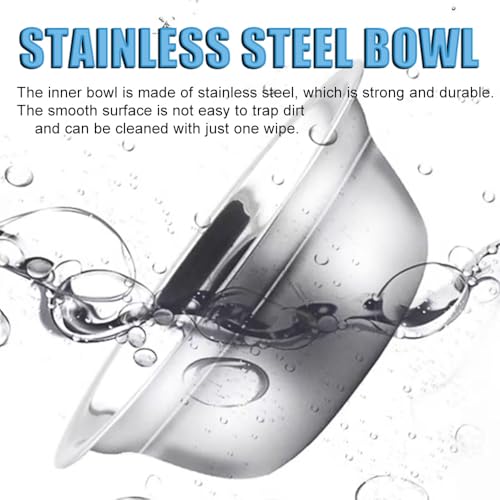 Double Cat Food Bowl -Stainless Steel Bowls with Easy-to-Clean Detachable Design, Non-Slip Base, Pet Feeder for Kittens and Medium Cats (Pink) - color: Pink