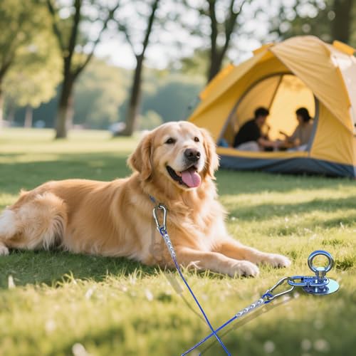 TOPKNOT Dog Tie Out Stake,Heavy Duty Dog Run-304 Stainless Steel Stake,360° Swivel Dog Runner for Yard,Use Any Tie Out Cable or Yard Leash-Up to 200 LBS- Outdoor Camping - size: dog stake+200lbs/Anchor Only