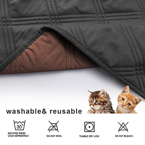 SUNNYTEX Waterproof & Reversible Dog Bed Cover Pet Blanket Sofa, Couch Cover Mattress Protector Furniture Protector for Dog, Pet, Cat (30"*70",Chocolate/Dark Grey)