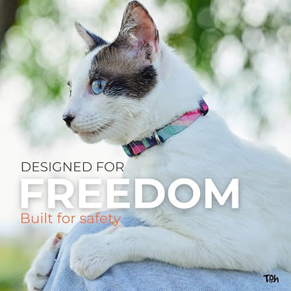 Breakaway Cat Collar – Stylish & Safe Adjustable Kitten Collar Breakaway – Cute Collar for Kittens & Cats – Soft Pet Collar for Girls & Boys – Cat Accessories, Blue - color: Blue
