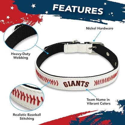 MLB Dog Collar SAN Francisco Giants New Signature PRO PVC-Leather Premium Pet Collars Extra Tough & Durable! Super Stylish! Size: Small Adjustable 12-15" Length x 0.75" Width - color: San Francisco Giants, size: Small