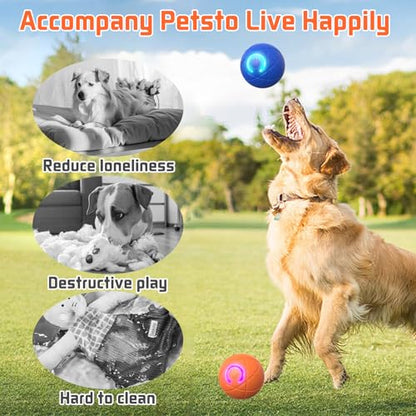 Jiexily Interactive Dog Toys Balls, 2025 New Automatic Rolling Shaky Ball Toy for Puppy Small Medium Dogs, Smart Jumping Moving Bouncing and Rotating Ball Keep Them Busy (Orange) - color: Orange