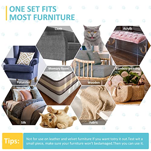 XMZCYMyo Anti Cat Furniture Protector, 16PCS Double Sided Sofa Anti Scratching Sticky Tape, Corner Couch Protector for Cats, Cat Scratch Deterrent Tape