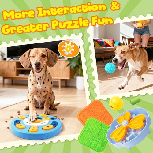 Forfon Curated Dog Puzzle Toys for Boredom and Mental Stimulation, 10-Pack Enrichment Toy Set with Slow Feeder Bowl, Lick Mat & Treat Ball to Keep Dogs Busy and Engaged - color: Curated Dog Puzzle Toys