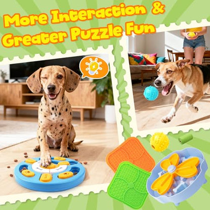 Forfon Curated Dog Puzzle Toys for Boredom and Mental Stimulation, 10-Pack Enrichment Toy Set with Slow Feeder Bowl, Lick Mat & Treat Ball to Keep Dogs Busy and Engaged - color: Curated Dog Puzzle Toys