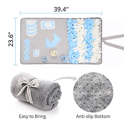 TwoEar Snuffle Mat for Dog, Nosework Mat, Interactive Activity Puzzle Toy, Great for Stress Release, Enrichment Blanket, Pet Activity/Toy/Play Mat, Machine Washable, for Small Medium Large Dog