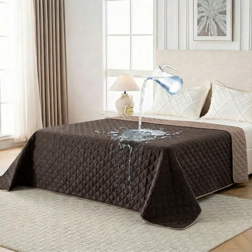 FunFurry Waterproof Dog Blanket, Couch Cover for Dogs Washable, Reversible Dog Bed Cover, Couch Furniture Protector. (Dark＆Light Brown, 68 X 82 Inch - 1 Pack) - color: Dark＆light Brown, size: 68 X 82 Inch - 1 Pack