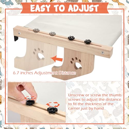 Pinkunn 2 Set Cat Perch for Window Sill Cat Window Hammock Seat for Kittens and Pets Easy to Adjust & Assemble Pet Bed for Windowsill, Bedside, Drawer and Cabinet(Gray)