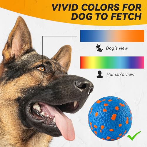 FUSOTO 2Pcs Dog Balls, Tennis Balls for Dog Aggressive Chewers, for Large Medium Small Puppy, Training Catch&Fetch, Water Floats Toys, Blue - color: 2x Blue